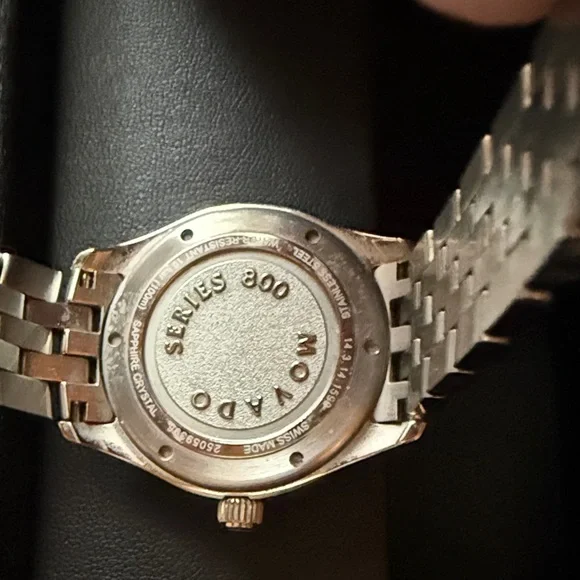 Movado Silver and Black Bracelet Watch - Picture 6 of 6